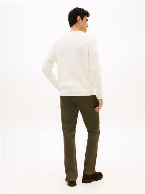 Pullover in maglia intrecciata con bandierina TOMMY HILFIGER | MW0MW33132Z00